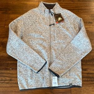 Zeroxposur Men’s fleece gray zip jacket, size medium, new with tags